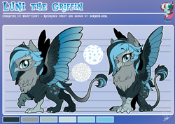 Size: 3507x2480 | Tagged: safe, artist:dormin-dim, derpibooru import, oc, oc only, griffon, griffon oc, reference sheet, solo