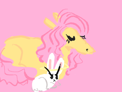 Size: 800x600 | Tagged: safe, artist:eskay, derpibooru import, angel bunny, fluttershy, horse, simple background, sketch