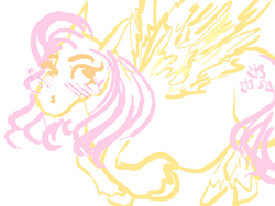 Size: 800x600 | Tagged: safe, artist:eskay, derpibooru import, fluttershy, horse, pegasus, blushing, sketch, sketchful.io, wings