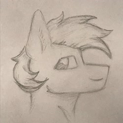 Size: 3024x3024 | Tagged: safe, artist:kodyswirl, derpibooru import, oc, oc only, oc:coffee coat, pony, bust, monochrome, profile, solo, traditional art