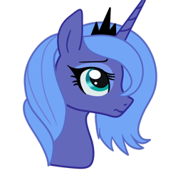 Size: 1500x1500 | Tagged: safe, artist:erkints, derpibooru import, princess luna, alicorn, pony, friendship is magic, season 1, bust, crown, female, jewelry, mare, regalia, s1 luna, sad, simple background, solo, transparent background, vector