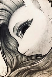 Size: 1716x2528 | Tagged: safe, artist:b_m, derpibooru import, fluttershy, pegasus, monochrome, sketch, solo, traditional art