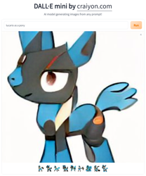 Size: 768x924 | Tagged: safe, artist:dall·e mini, artist:thegamerpainter, derpibooru import, machine learning generated, dog, dog pony, original species, pony, craiyon, crossover, fusion, lucario, machine learning abomination, pokémon, ponified, solo