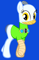 Size: 1034x1600 | Tagged: safe, artist:katieandrewpony5678, derpibooru import, pony, robot, robot pony, g4, blue background, golden eyes, male, megahammer, ms paint, paint.net, ponified, simple background, solo, stallion, super mario bros., super mario galaxy, super mario galaxy 2, walking