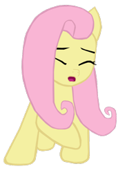 Size: 580x800 | Tagged: safe, artist:benpictures1, fluttershy, pegasus, pony, my little pony: the movie, cute, eyes closed, female, inkscape, mare, raised hoof, raised leg, shyabetes, simple background, solo, transparent background, vector