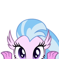 Size: 10000x10000 | Tagged: safe, artist:ponygamer2020, derpibooru import, part of a set, silverstream, classical hippogriff, hippogriff, absurd resolution, claws, cute, diastreamies, female, looking at you, peekaboo, peeking, simple background, solo, soon, transparent background, vector