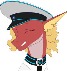 Size: 3580x3786 | Tagged: safe, derpibooru exclusive, derpibooru import, edit, oc, oc only, oc:posada, seapony (g4), equestria at war mod, bust, clothes, female, mare, military uniform, png, portrait, simple background, trace, transparent background, uniform, uniform hat, vector, vector edit, vector trace, yellow mane