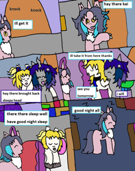 Size: 1194x1512 | Tagged: safe, artist:ask-luciavampire, derpibooru import, oc, changeling, pony, undead, vampire, vampony, wolf, wolf pony, comic, sleeping, tumblr