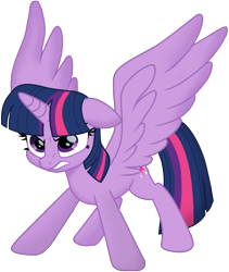 Size: 9742x11516 | Tagged: safe, artist:ejlightning007arts, derpibooru import, twilight sparkle, twilight sparkle (alicorn), alicorn, my little pony: the movie, absurd file size, absurd resolution, angry, female, gritted teeth, simple background, solo, spread wings, teeth, transparent background, vector, wings