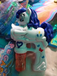 Size: 2448x3264 | Tagged: safe, artist:pony4koma, derpibooru import, pinkie pie, rarity, earth pony, pony, unicorn, bootleg, female, irl, mare, merchandise, photo, toy, watergun