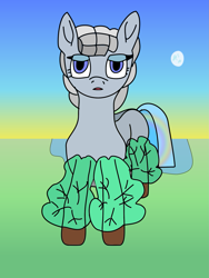 Size: 1503x2000 | Tagged: safe, artist:timcryt, derpibooru import, oc, oc only, earth pony, pony, female, moon, rainbow, solo