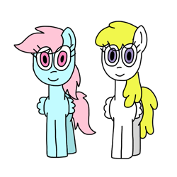 Size: 729x727 | Tagged: safe, artist:universalfan5678, derpibooru import, surprise, wind whistler, pegasus, pony, g1, g4, adoraprise, best friends, colored, cute, duo, eye clipping through hair, female, folded wings, friends, g1 to g4, generation leap, mare, simple background, smiling, transparent background, whistlerbetes, wings