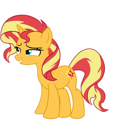 Size: 872x916 | Tagged: safe, artist:gmaplay, derpibooru import, sunset shimmer, pony, unicorn, equestria girls, equestria girls series, spring breakdown, spoiler:eqg series (season 2), female, lidded eyes, mare, palindrome get, simple background, smiling, solo, sunset shimmer day, transparent background