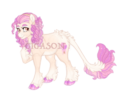 Size: 2900x2300 | Tagged: safe, artist:gigason, derpibooru import, oc, oc:brilliant bouquet, earth pony, pony, cloven hooves, female, mare, obtrusive watermark, simple background, solo, transparent background, watermark