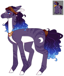 Size: 2223x2628 | Tagged: safe, artist:sleepy-nova, derpibooru import, oc, hybrid, zony, magical lesbian spawn, offspring, parent:princess luna, parent:zecora, simple background, solo, transparent background