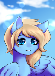 Size: 1800x2447 | Tagged: safe, artist:alunedoodle, derpibooru import, oc, oc:lusty symphony, pegasus, pony, bust, portrait, solo