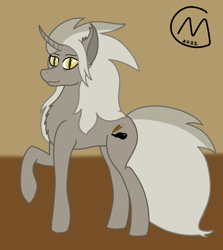 Size: 2104x2357 | Tagged: safe, artist:maître cervidé, derpibooru import, oc, oc:bright owl, unicorn, bat eyes, fangs, female, fluffy mane, fluffy tail, huge mane, huge tail, solo, tail