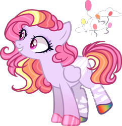 Size: 1224x1265 | Tagged: safe, artist:dayspring-dawnyt, artist:pegasski, derpibooru import, oc, oc only, pegasus, pony, adoptable, base used, colored wings, female, magical lesbian spawn, mare, offspring, parent:pinkie pie, parent:rainbow dash, parents:pinkiedash, simple background, solo, transparent background, two toned wings, wings