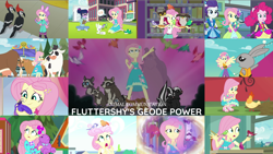 Size: 1978x1114 | Tagged: safe, derpibooru import, edit, edited screencap, editor:quoterific, screencap, angel bunny, fluttershy, pinkie pie, rarity, sci-twi, twilight sparkle, a little birdie told me, better together, epic fails (equestria girls), eqg summertime shorts, equestria girls, fluttershy's butterflies, holidays unwrapped, i'm on a yacht, legend of everfree, lost and pound, road trippin, spring breakdown, stressed in show, super squad goals, the finals countdown, blizzard or bust, geode of fauna, magical geodes