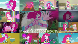 Size: 1960x1103 | Tagged: safe, derpibooru import, edit, edited screencap, editor:quoterific, screencap, fluttershy, gummy, pinkie pie, tank, better together, coinky-dink world, eqg summertime shorts, equestria girls, holidays unwrapped, legend of everfree, road trippin, school of rock, super squad goals, blizzard or bust, geode of sugar bombs, magical geodes