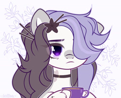 Size: 1920x1554 | Tagged: safe, artist:toffeelavender, derpibooru import, oc, earth pony, pony, cup, female, mare, simple background, solo, teacup, white background