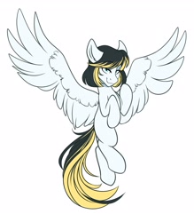 Size: 2554x2922 | Tagged: safe, artist:zahsart, derpibooru import, oc, oc only, oc:fickle mizzle, pegasus, pony, pegasus oc, simple background, smug, solo, spread wings, white background, wings
