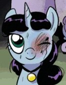 Size: 130x166 | Tagged: safe, derpibooru import, idw, pony, unicorn, spoiler:comicm08, cropped, female, injured, mare, medal, official comic, picture for breezies, professor inkwell, scar, smiling, you know for kids