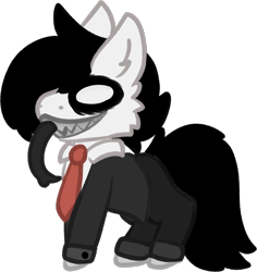 Size: 1646x1741 | Tagged: safe, artist:michini, derpibooru import, oc, oc only, oc:turanten, :p, clothes, necktie, simple background, solo, suit, tongue, tongue out, transparent background