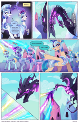 Size: 2301x3549 | Tagged: safe, artist:darlyjay, derpibooru import, dragon, pony, comic:save the harmony, armor, crystal guard, crystal guard armor, magic