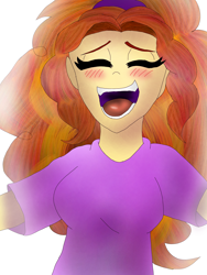 Size: 3072x4096 | Tagged: safe, artist:zephyrskiesva, derpibooru import, adagio dazzle, equestria girls, blushing, female, open mouth, singing, solo