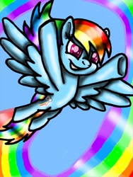 Size: 1050x1400 | Tagged: safe, artist:isbeliver23, derpibooru import, rainbow dash, pegasus, pony, female, solo