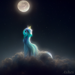 Size: 1024x1024 | Tagged: safe, artist:my-little-pop-artist, derpibooru import, princess celestia, alicorn, pony, crying, mare in the moon, moon, open mouth