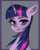 Size: 1737x2171 | Tagged: safe, artist:kaizelek, derpibooru import, twilight sparkle, twilight sparkle (alicorn), alicorn, pony, bust, female, gray background, looking at you, mare, open mouth, open smile, portrait, simple background, smiling, smiling at you, solo