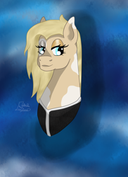 Size: 2398x3303 | Tagged: safe, artist:loopina, derpibooru import, oc, oc:rose tera, earth pony, bust, female, gift art