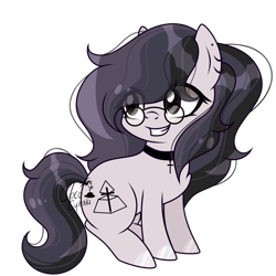 Size: 2000x2000 | Tagged: safe, artist:cosmiceuphoria, derpibooru import, oc, oc only, oc:cosmic euphoria, earth pony, pony, glasses, gothic, simple background, smiling, solo, transparent background