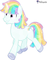 Size: 4000x5058 | Tagged: safe, artist:melisareb, derpibooru import, crystal pony, pony, unicorn, .svg available, absurd resolution, crossover, kleptocorns, male, not gay, simple background, smiling, solo, spectrum (kleptocorns), stallion, transparent background, vector