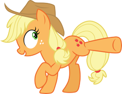 Size: 3861x3000 | Tagged: safe, artist:cloudyglow, derpibooru import, applejack, earth pony, pony, buckball season, applejack's hat, clothes, cowboy hat, female, hat, mare, simple background, solo, transparent background, vector