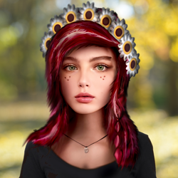 Size: 2000x2000 | Tagged: safe, derpibooru import, edit, gloriosa daisy, human, equestria girls, clothes, female, flower, flower in hair, irl, irl human, jewelry, necklace, photo, realistic