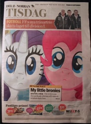 Size: 1461x1999 | Tagged: safe, derpibooru import, pinkie pie, rarity, earth pony, pony, unicorn, 2012, female, link in description, mare, news report, newspaper, photo, swedish, text