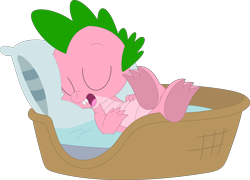 Size: 3567x2575 | Tagged: safe, artist:ponygamer2020, artist:porygon2z, derpibooru import, edit, spike, spike (g1), dragon, g1, g4, anniversary, bed, blanket, cute, eyes closed, feet, g1 to g4, generation leap, happy birthday mlp:fim, male, mlp fim's twelfth anniversary, open mouth, recolor, simple background, sleeping, snoring, solo, spikabetes, transparent background, underfoot, vector
