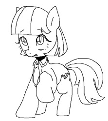 Size: 530x597 | Tagged: safe, artist:maren, derpibooru import, coco pommel, earth pony, pony, 2017, doodle, female, frown, gritted teeth, mare, old art, raised hoof, raised leg, solo, teeth