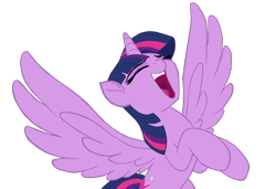 Size: 1280x874 | Tagged: safe, artist:benpictures1, twilight sparkle, twilight sparkle (alicorn), alicorn, pony, my little pony: the movie, cute, eyes closed, female, inkscape, mare, simple background, smiling, solo, spread wings, transparent background, twiabetes, vector, we got this together