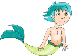 Size: 1294x1018 | Tagged: safe, artist:ocean lover, derpibooru import, sandbar, human, belly button, chest, cute, fins, flowing hair, green eyes, hair over one eye, handsome, human coloration, humanized, looking up, male, merboy, merman, sandabetes, simple background, smiling, solo, species swap, swimming, teenager, white background