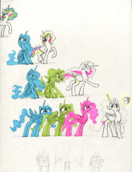 Size: 3000x3905 | Tagged: safe, artist:ja0822ck, derpibooru import, princess celestia, alicorn, pony, unicorn, female, male, mare, poker, royal guard, stallion, traditional art