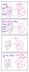 Size: 2248x5400 | Tagged: safe, artist:lou, derpibooru import, pinkie pie, twilight sparkle, earth pony, pony, unicorn, comic, dialogue, unamused