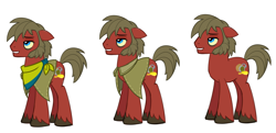 Size: 4500x2182 | Tagged: safe, artist:earth_pony_colds, derpibooru import, oc, oc only, oc:disco hooch, earth pony, alcohol, clothes, coat, earth pony oc, facial hair, golden eyes, reference sheet, show accurate, sideburns, simple background, smiling, solo, tipsy, white background