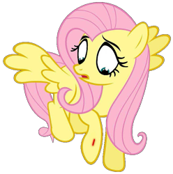 Size: 643x649 | Tagged: safe, derpibooru import, fluttershy, pegasus, pony, fanfic:fluttershy gets a papercut, blood, female, flying, mare, papercut, simple background, spread wings, transparent background, wings, worried