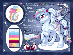 Size: 2224x1668 | Tagged: safe, artist:mychelle, derpibooru import, oc, oc:prism cloud, pegasus, pony, colored wings, female, mare, multicolored wings, reference sheet, solo, wings