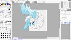 Size: 10972x6172 | Tagged: safe, artist:feather_bloom, derpibooru import, oc, oc:feather_bloom, pegasus, pony, complex background, drawn into existence, pencil, shading, sketch