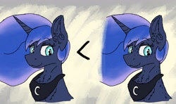 Size: 2562x1518 | Tagged: safe, artist:reddthebat, derpibooru import, princess luna, alicorn, pony, chest fluff, ear fluff, ears, freckles, looking at you, smiling, solo